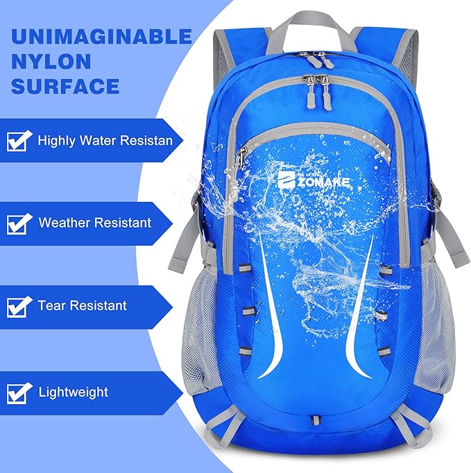 ZOMAKE Lightweight Packable Backpack 35L, Foldable Backpacks Water Resistant Collapsible Light Daypack for Hiking
