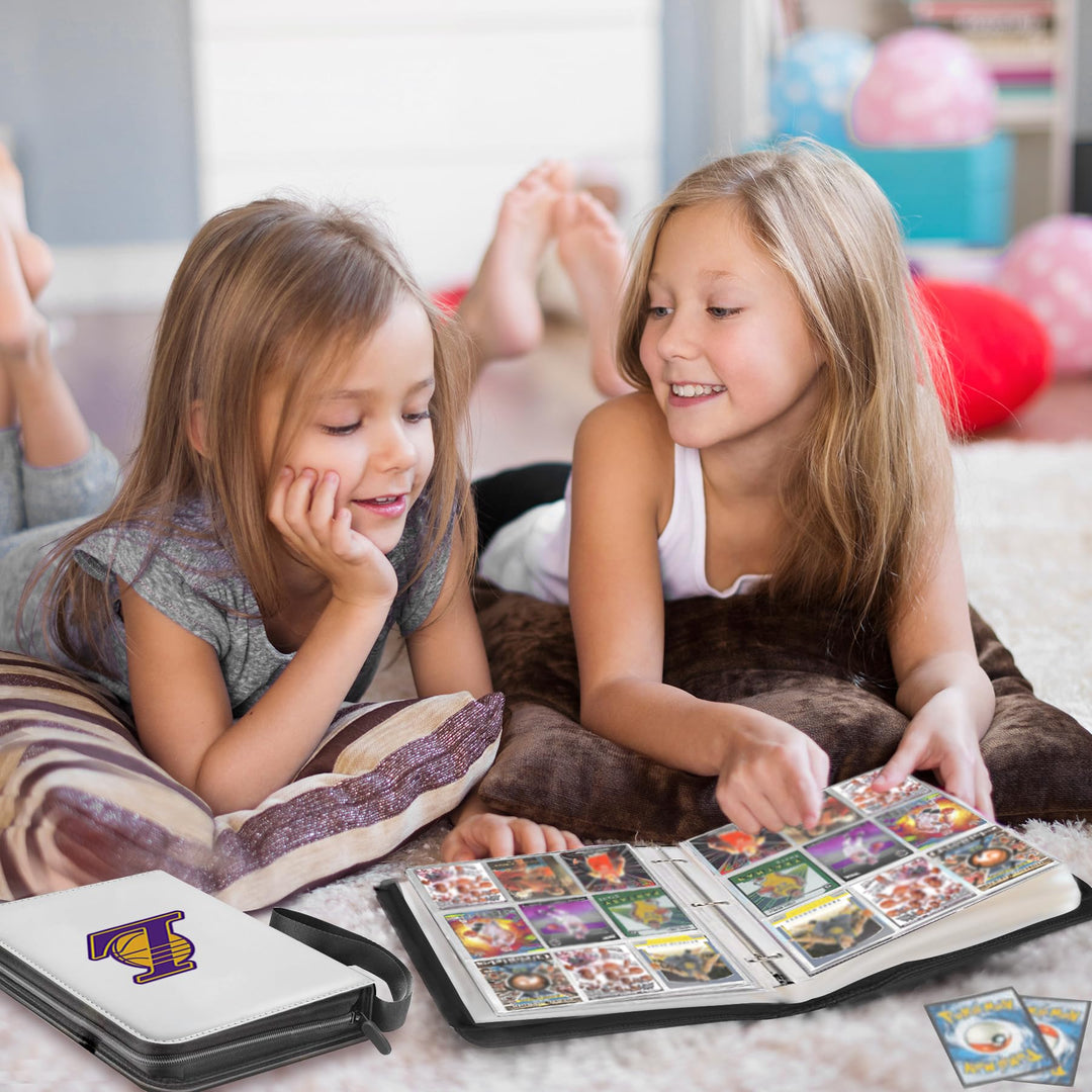 9 Pocket Basketball Card Binder,Gifts for Basketball Trading Cards Collectors,Portable Waterproof Card Storage Book with Removable Clear Sleeves,Compatible with Basketball and Sports Cards