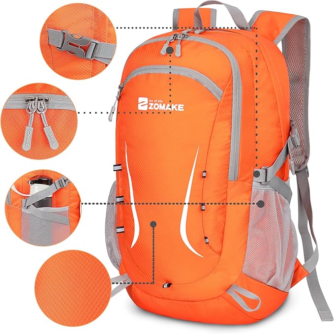 ZOMAKE Lightweight Packable Backpack 35L, Foldable Backpacks Water Resistant Collapsible Light Daypack for Hiking