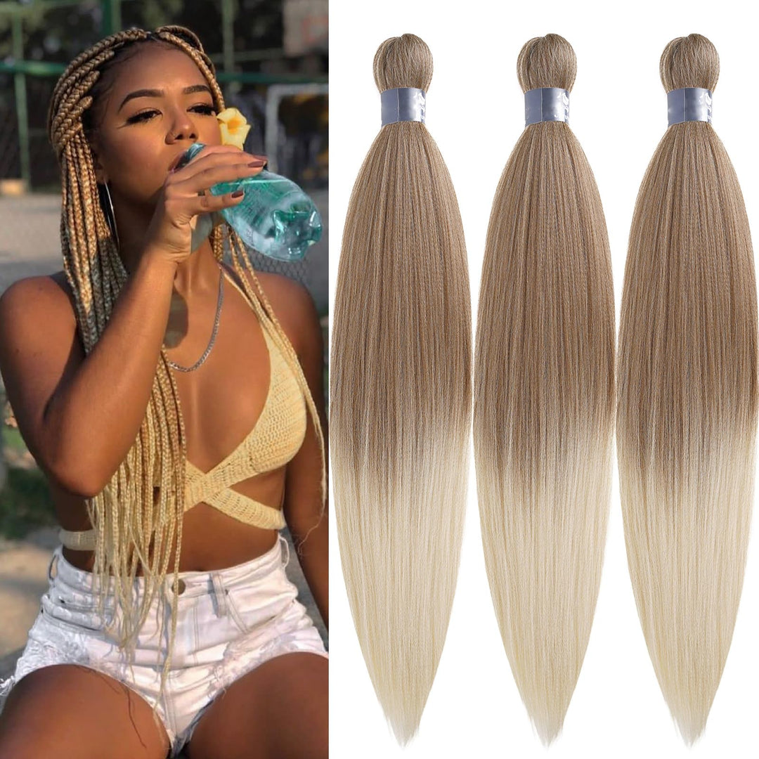 Upruyo Blonde Braiding Hair Pre Stretched Kanekalon Blonde Ombre Braiding Hair Extensions For Braiding Box Braids Knotless Prest