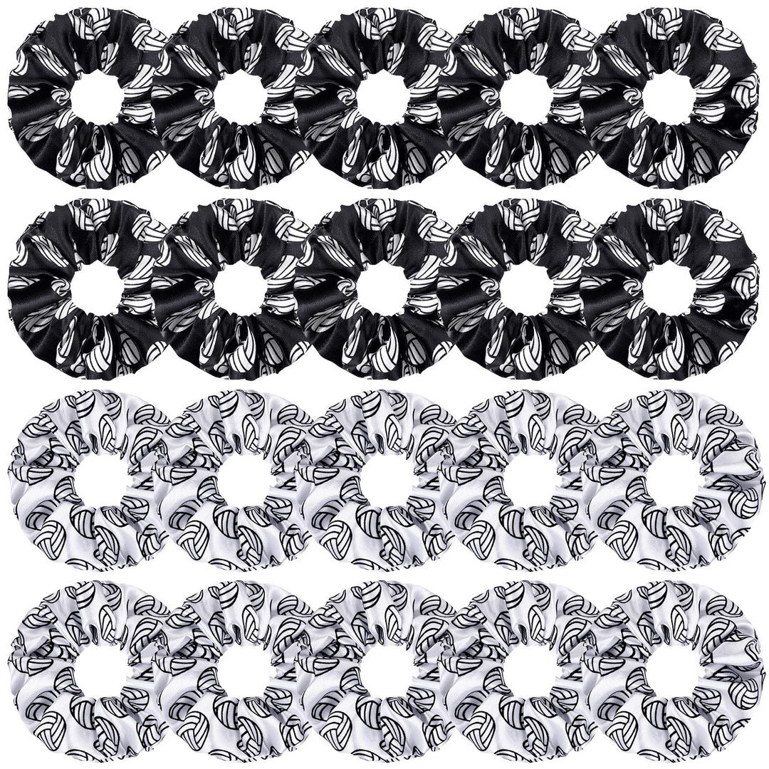 Willbond 20 Pcs Sport Hair Scrunchies Sports Scrunchy Hair Ties Elastic Silk Satin Scrunchies Hairband Scrunchy Ponytail Holder