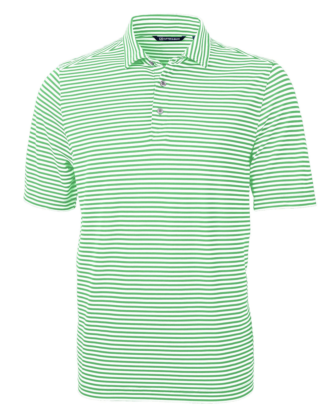 Cutter & Buck Virtue Eco Pique Stripe Recycled Mens Polo, Kelly Green, M