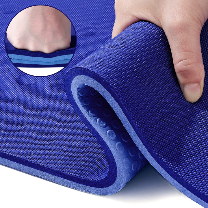 JELS Extra Thick Yoga Mat, 1.2/2 inch, Ergonomic 3D Non Slip Design, SGS Certified TPE Material, Yoga Mat for Men Women with Carrying Strap,Exercises Mat for Yoga, Pilates and Floor Workout(72"x26")