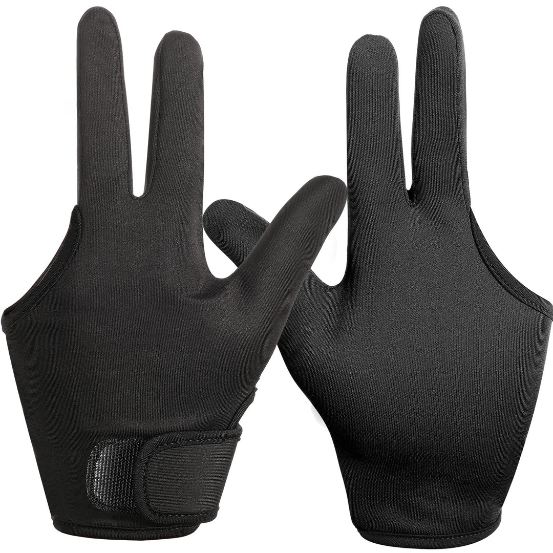 Heat Resistant Gloves For Hair Styling 2 Pcs Curling Wand Glove 3 Finger Barber Glove Reusable Hair Dye Heat Protector Glove (Bl