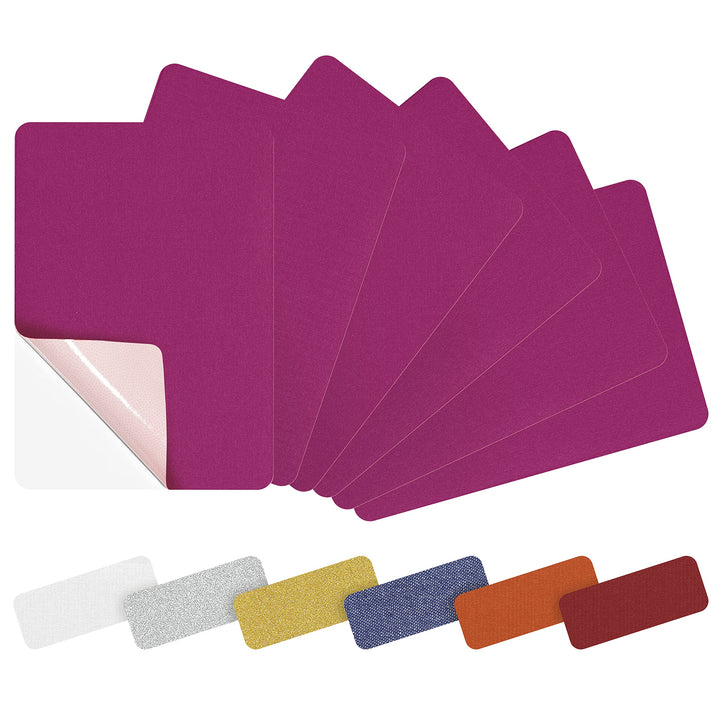 Azobur 6-Pack Nylon Repair Patch Self Adhesive Vinyl Outdoor Camping Gear Repair Kit,Waterproof Fabric Repair Patches for Down Jacket, Tent, Sleeping Bag (Rose Red)