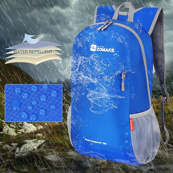 ZOMAKE Lightweight Packable Backpack 20L, Foldable Backpacks Small Daypack for Hiking Water Resistant Day Bag for Travel