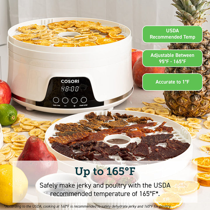 COSORI Food Dehydrator Pioneer Style CFD-N051-W & Food Dehydrator Machine Fruit Roll Sheets CFD-FR051-WUS