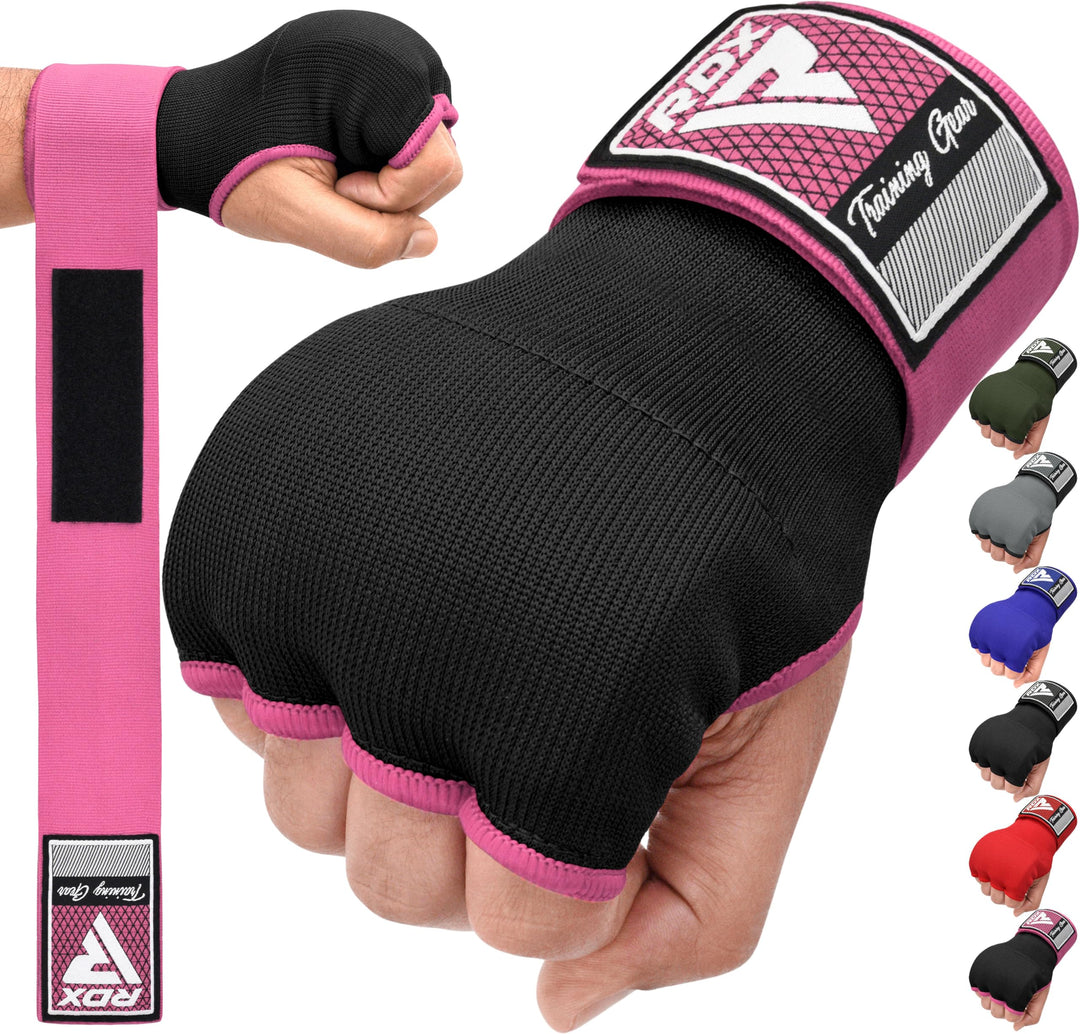 RDX Gel Boxing Hand Wraps Inner Gloves Men Women, Quick 75cm Long Wrist Straps, Elasticated Padded Fist Under Mitts Protection, Muay Thai MMA kickboxing Martial Arts Punching Training Bandages