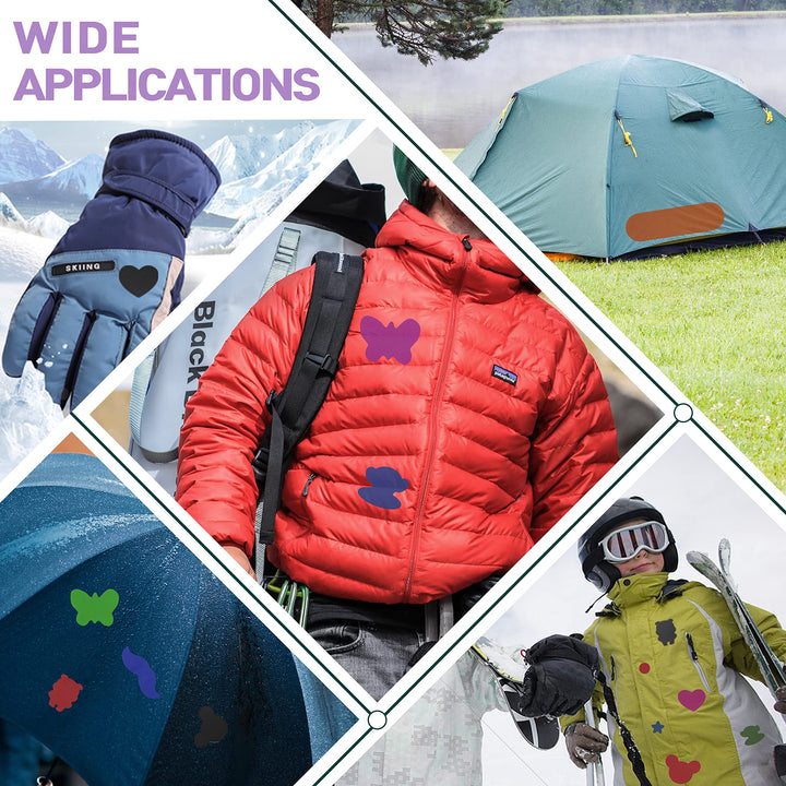 Azobur 2-Pack Nylon Repair Patches Self Adhesive Vinyl Outdoor Camping Gear Repair Kit,Waterproof Fabric Repair Patches for Down Jacket, Tent, Sleeping Bag (10X20cm))