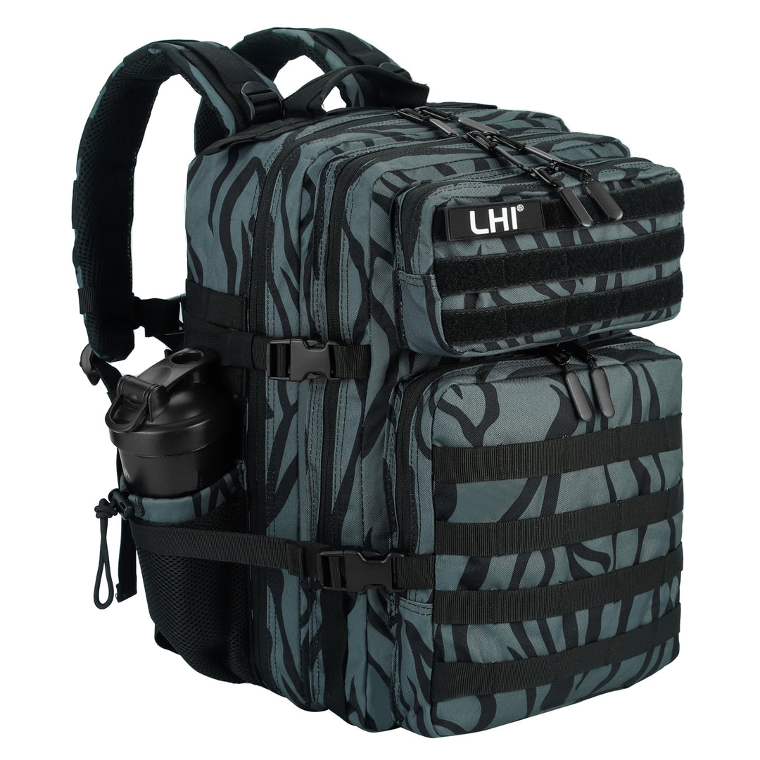 LHI Military Tactical Backpack for Men and Women 45L Army 3 Days Assault Pack Bag Large Rucksack with Molle System - Blackprint