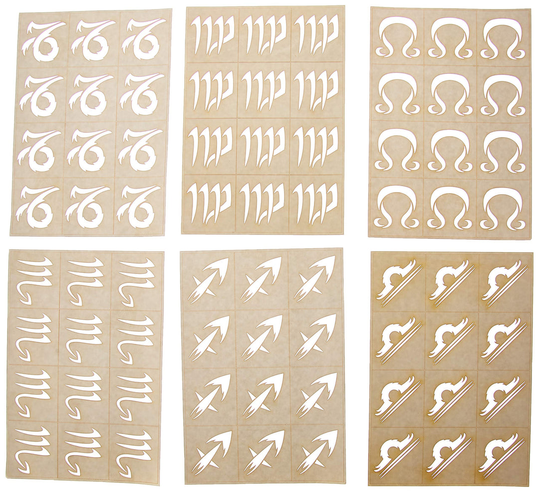 BADGER Totally Tattoo Body Art Stencils Tribal Zodiac July-Dec. Theme Pack