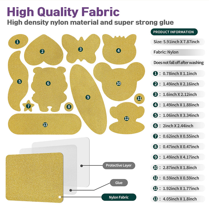 Azobur Nylon Repair Patches Self Adhesive Vinyl Outdoor Camping Gear Repair Kit,Waterproof Fabric Repair Patches for Down Jacket, Tent, Sleeping Bag (15x20cm)
