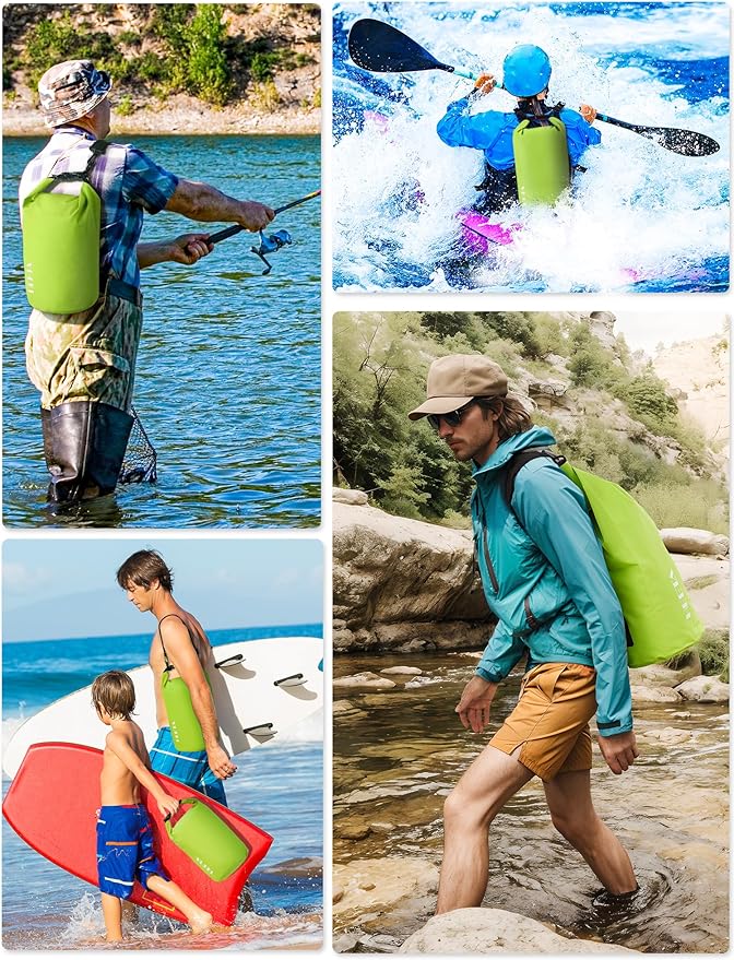HEETA Waterproof Dry Bag for Women Men(Upgraded Version) 5L/10L/20L/30L/40L Roll Top Lightweight Dry Storage Bag Backpack with Emergency Whistle for Travel, Swimming, Boating, Kayaking, Camping, Beach