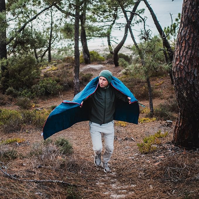 4Monster Double Puffy Camping Blanket - Extra Puffy Outdoor Blanket, Portable, Lightweight and Warm,Insulated Camping Quilt for Outdoors, Travel, Stadium, Festivals, Beach, Hammock