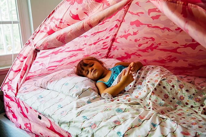 Pacific Play Tents 19781 Kids Pink Camo Bed Tent Playhouse - Twin Size