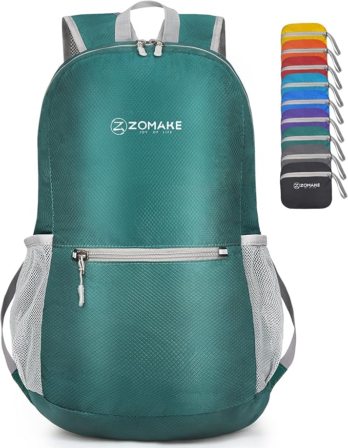 ZOMAKE Ultra Lightweight Hiking Backpack 20L, Packable Small Backpacks Water Resistant Daypack for Women Men(Dark Green)
