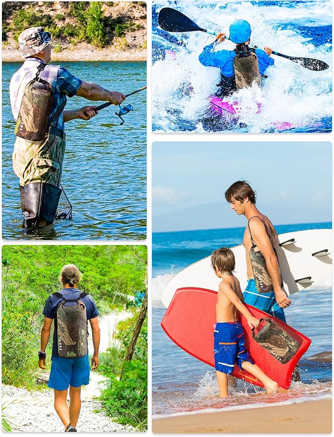 HEETA Waterproof Dry Bag for Women Men(Upgraded Version) 5L/10L/20L/30L/40L Roll Top Lightweight Dry Storage Bag Backpack with Emergency Whistle for Travel, Swimming, Boating, Kayaking, Camping, Beach