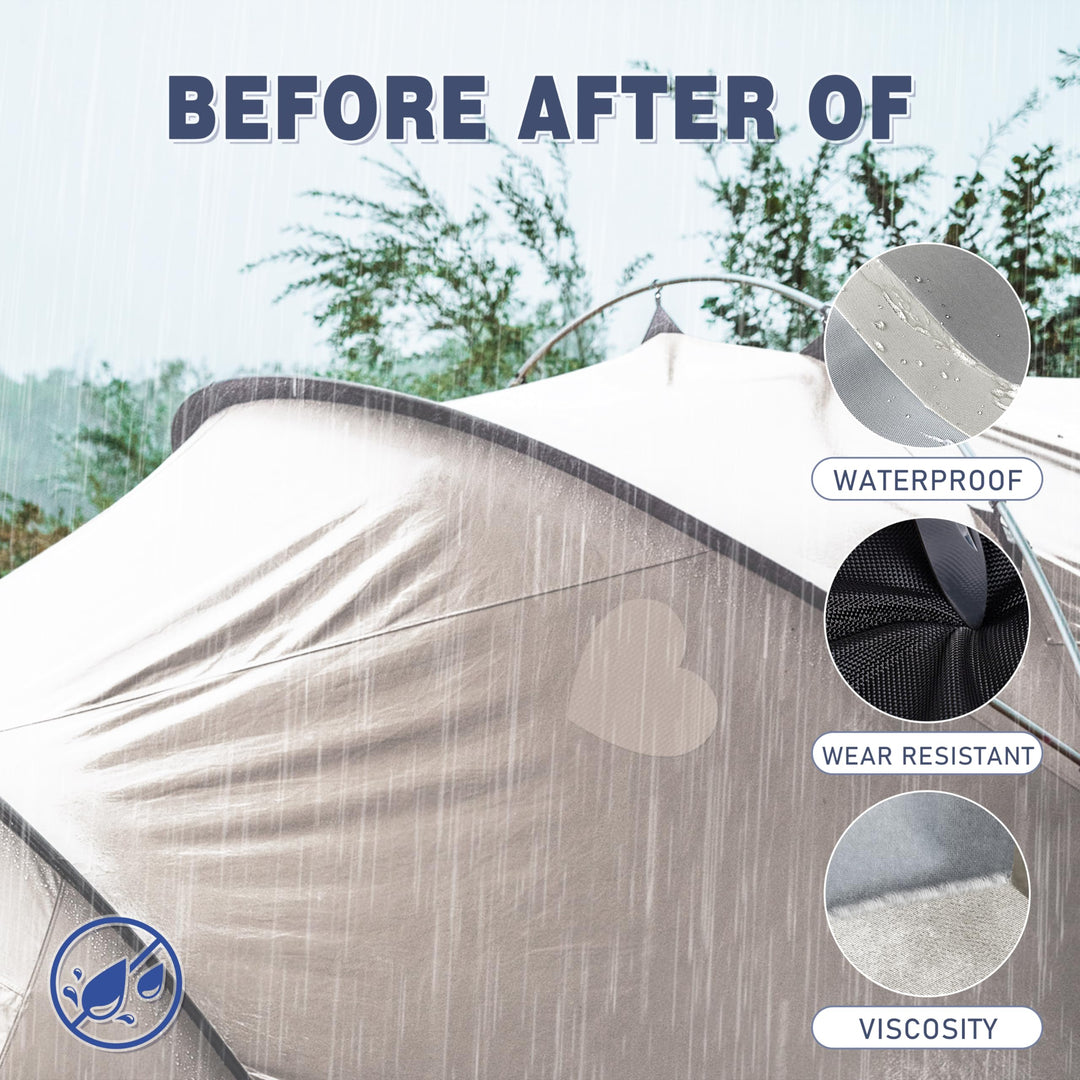 Azobur 2 Pieces Waterproof Extra Large Canvas Repair Tape, Boat Cover Repair Kit, Tent Repair Tape, Pop Up Canvas Repair Kit, Suitable for Various Fabric Repair (Charcoal Grey)