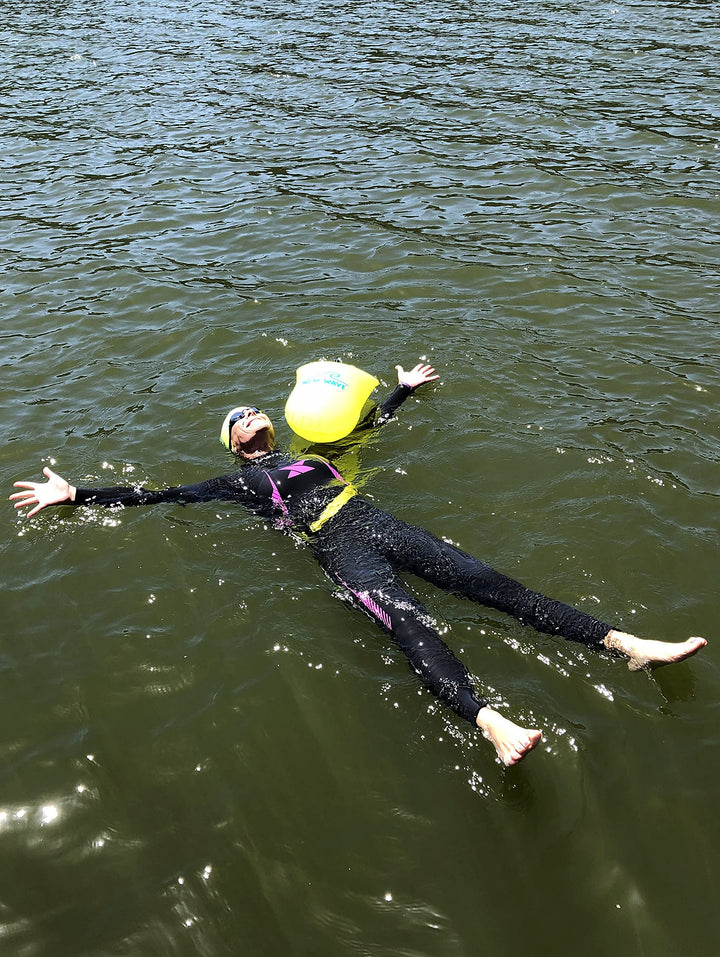 New Wave Swim Buoy - Swim Safety Float and Drybag for Open Water Swimmers, Triathletes, Kayakers and Snorkelers, Highly Visible Buoy Float for Safe Swim Training (20 Liter - Large)