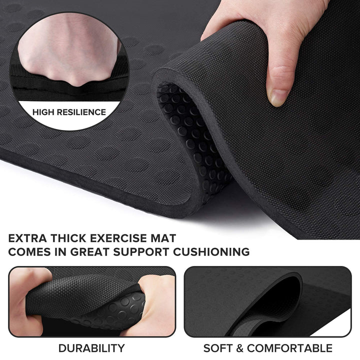 JELS Extra Thick Yoga Mat, 1.2/2 inch, Ergonomic 3D Non Slip Design, SGS Certified TPE Material, Yoga Mat for Men Women with Carrying Strap,Exercises Mat for Yoga, Pilates and Floor Workout(72"x26")