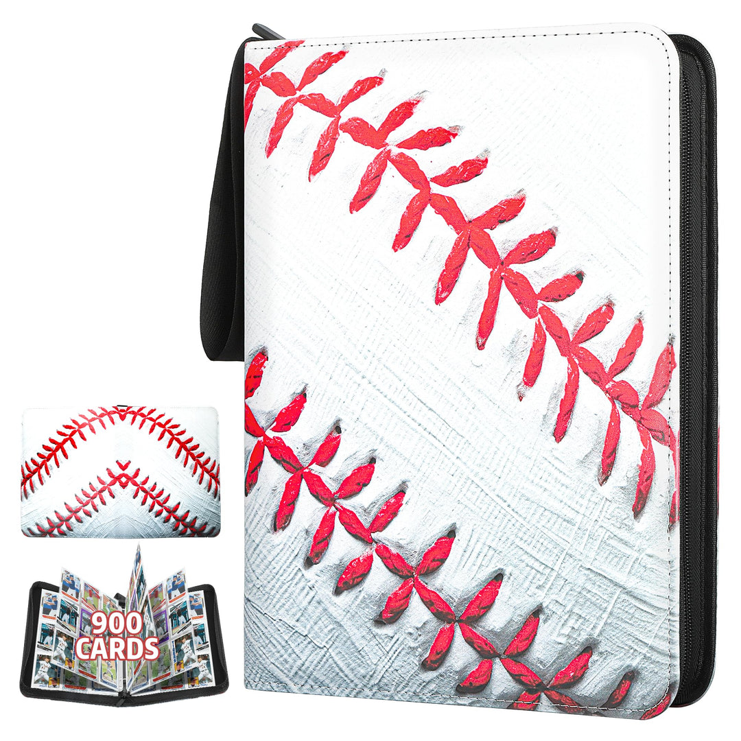 TCGUARD Baseball Card Sleeves Binder 900 Pockets for Trading Card, 9 Pocket Sports Card Binder Baseball Card Holder Compatible with Topps Baseball Card, Football Card, Baseball Card, Sport Card