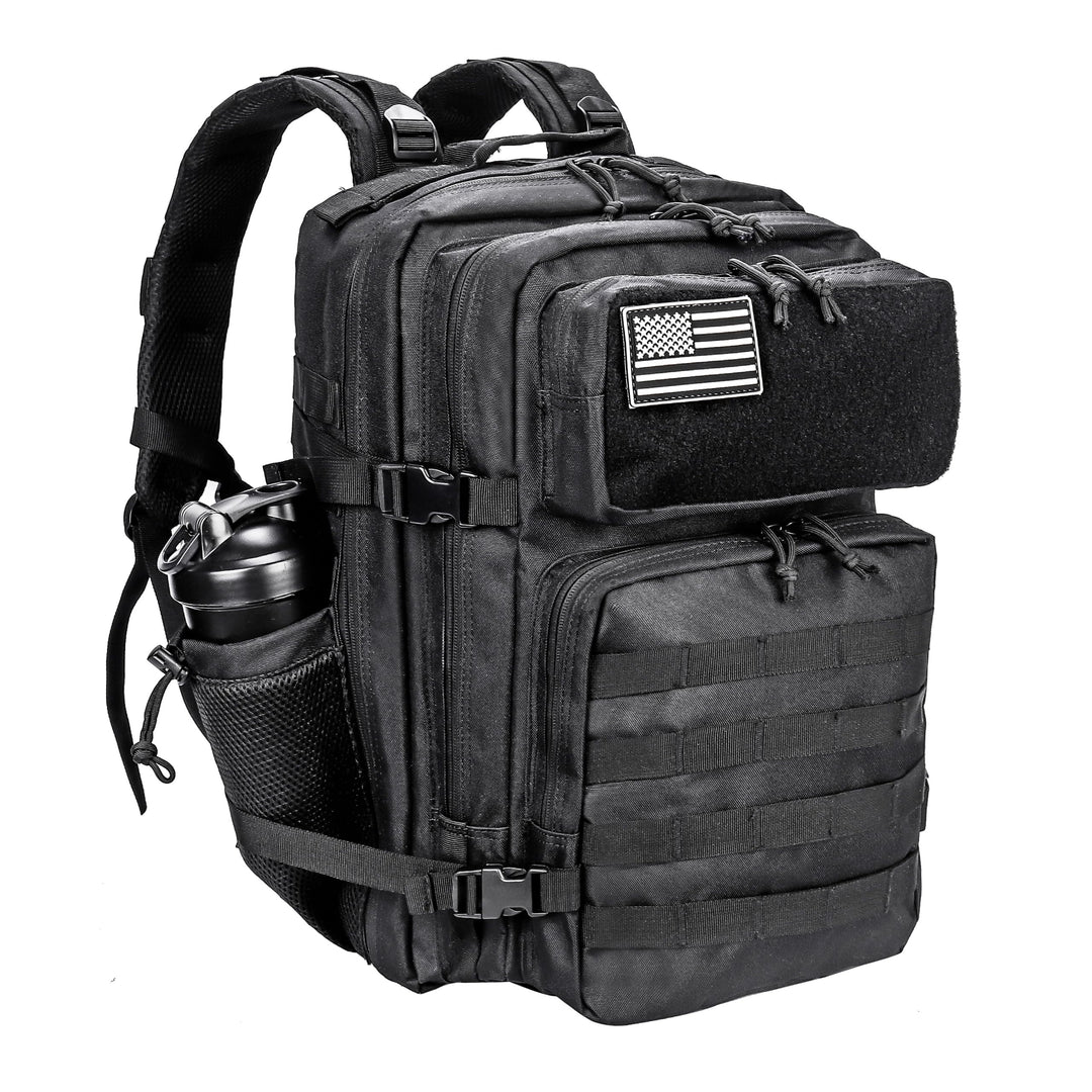 LHI Military Tactical Backpack for Men and Women 45L Army 3 Days Assault Pack Bag Large Rucksack with Molle System - Black