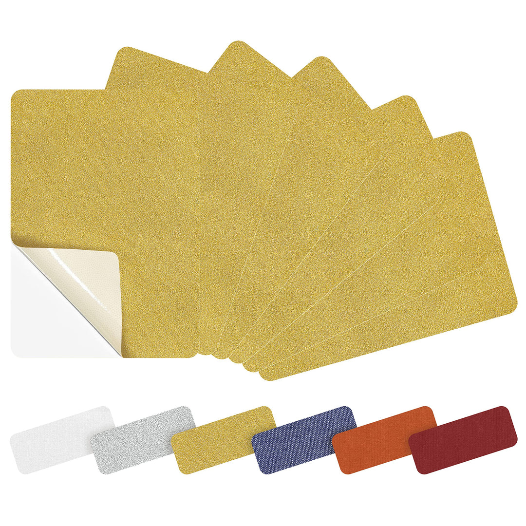 Azobur 6-Pack Nylon Repair Patch Self Adhesive Vinyl Outdoor Camping Gear Repair Kit,Waterproof Fabric Repair Patches for Down Jacket, Tent, Sleeping Bag (Golden)