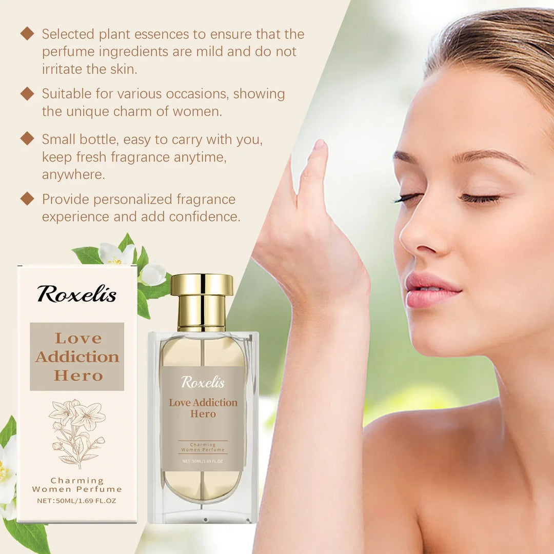 Roxelis 50ml Charming Women Perfume Long Lasting Floral Scent Dating Flirting Atmosphere Natural Fresh Glamour Body Mist Perfume