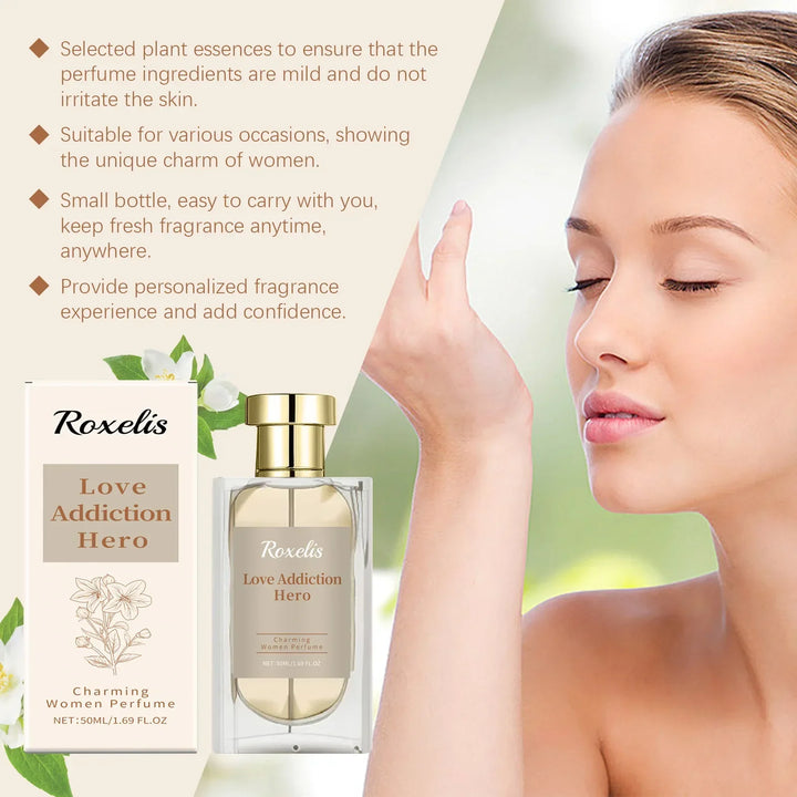 Roxelis 50ml Charming Women Perfume Long Lasting Floral Scent Dating Flirting Atmosphere Natural Fresh Glamour Body Mist Perfume