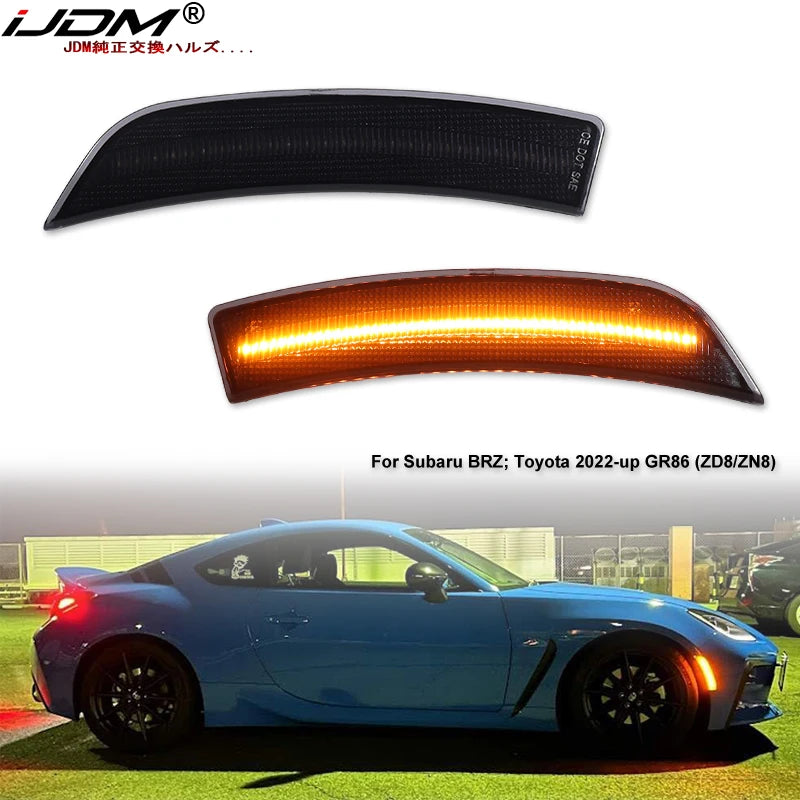 iJDM Car LED Bumper Side Marker Light For Subaru BRZ 2022-up,For Toyota 2022-up GR86,Replace OEM Single LED Front Sidemarkers
