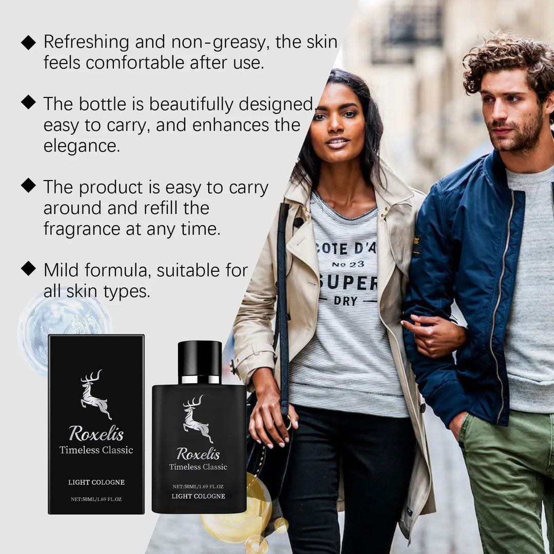 Roxelis 50ml Glamour Men Perfume Spray Bergamot Cologne Light Fragrance Romantic Pheromone Dating Atmosphere Flirting Perfume