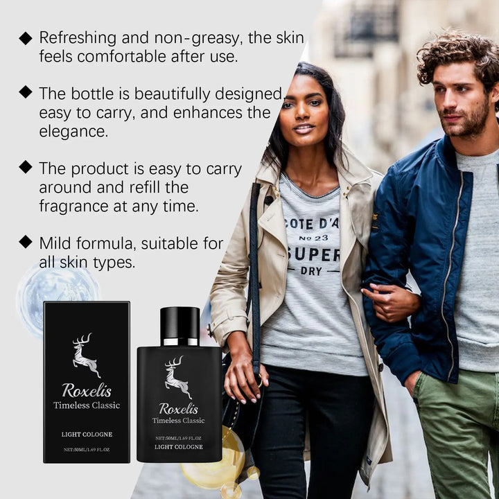 Roxelis 50ml Glamour Men Perfume Spray Bergamot Cologne Light Fragrance Romantic Pheromone Dating Atmosphere Flirting Perfume