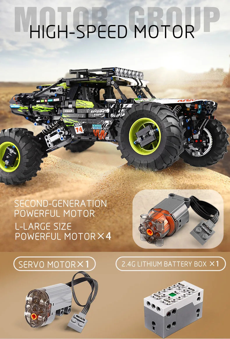 MOULD KING 18002 Technical RC Car Toys For Boys Building Blocks Remote Control Off-Road Car Terrain Climbing Buggy Truck Gifts