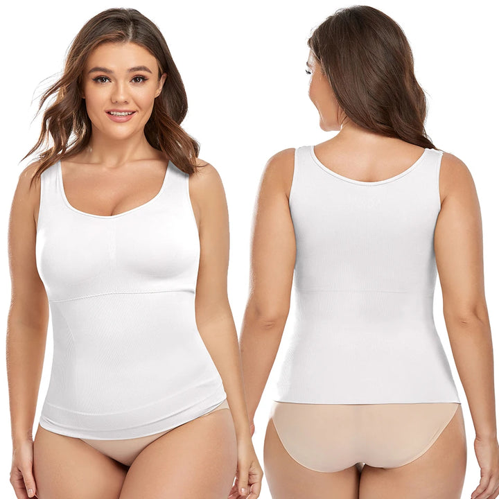 Shapewear for Plus Size Women Tummy Control Shapewear Built-in Bra Shaping Tank Tops Slimming Body Shaper Compression Underwear