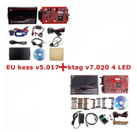 Top Online 2.80 EU Red KESS V5.017 No Token KTAG V7.020 2.25 Ktag 4 LED ECU Master Programmer Tool OBD2 Manager Kit BDM Frame