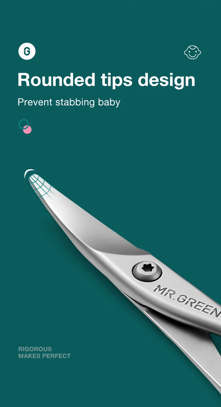MR.GREEN Baby Safety Nail Scissors Nail Care Clippers Cutter Newborn Baby Convenient Daily Nail File Shell Shear Manicure Tool
