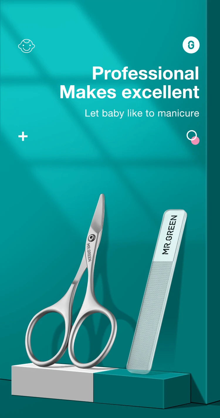 MR.GREEN Baby Safety Nail Scissors Nail Care Clippers Cutter Newborn Baby Convenient Daily Nail File Shell Shear Manicure Tool