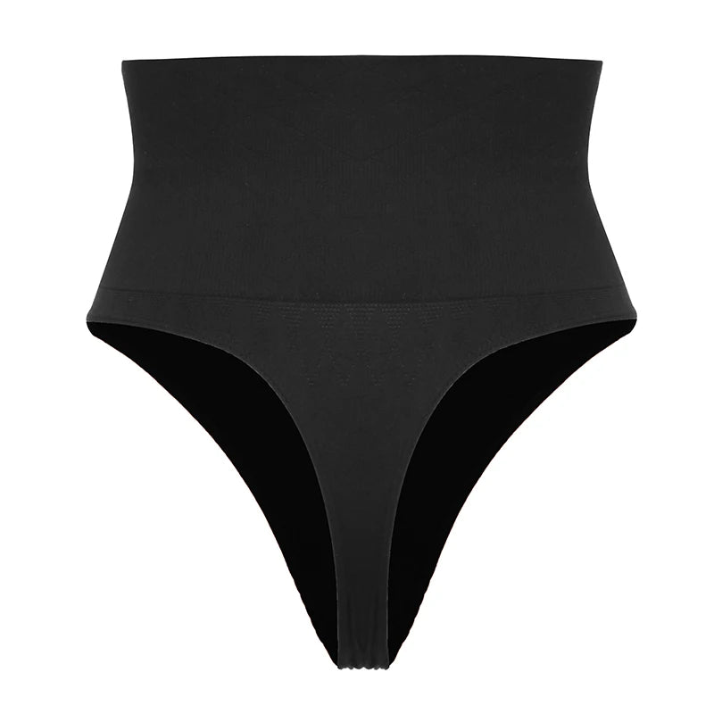 High Waist Body Shaper Thongs Shapewear for Women Panties Tummy Control Slimming New Underwear Nude Black T-Back Brief