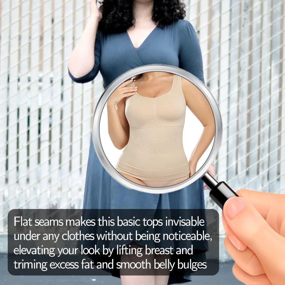Shapewear for Plus Size Women Tummy Control Shapewear Built-in Bra Shaping Tank Tops Slimming Body Shaper Compression Underwear