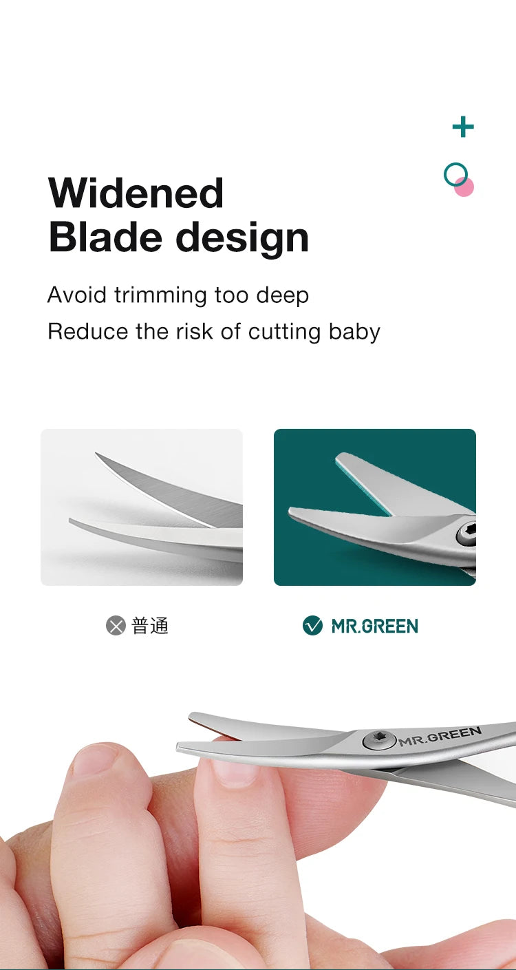 MR.GREEN Baby Safety Nail Scissors Nail Care Clippers Cutter Newborn Baby Convenient Daily Nail File Shell Shear Manicure Tool