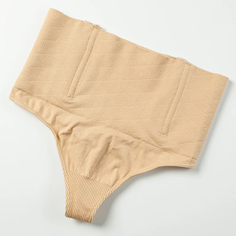 High Waist Body Shaper Thongs Shapewear for Women Panties Tummy Control Slimming New Underwear Nude Black T-Back Brief