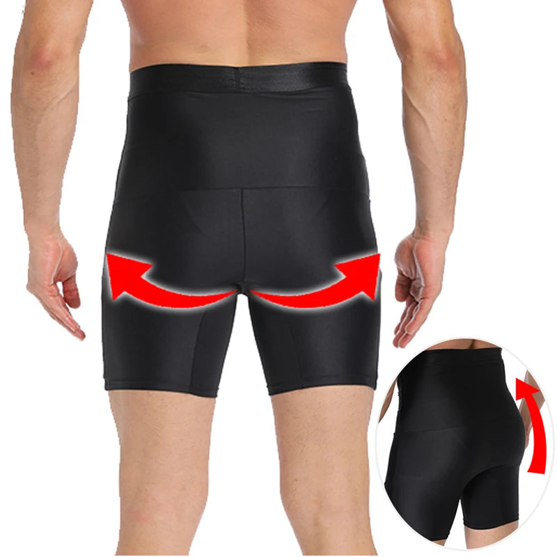 Men Body Shaper High Waist Control Panties Underwear Boxer Briefs Tummy Shaping Shorts Slimming Trainer Compression Shapewear
