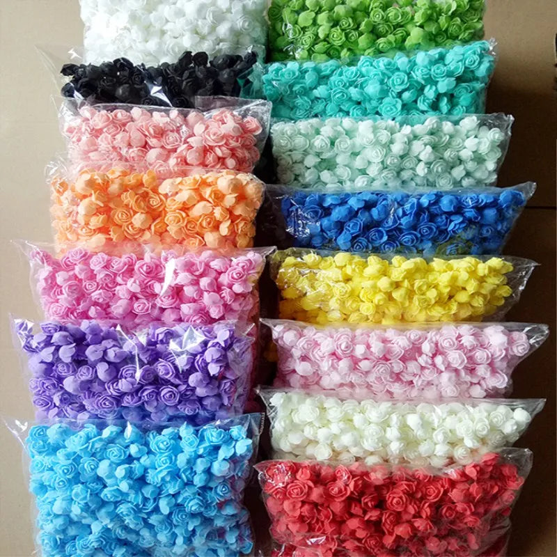 Mini Foam Rose Flower Heads