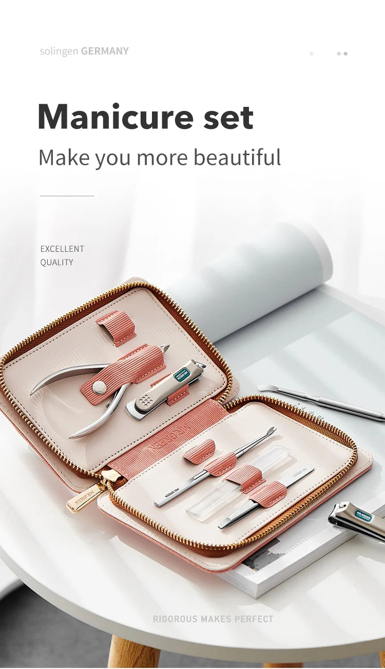 MR.GREEN Manicure Set Pedicure Sets Nail Clippers Tools Stainless Steel Professional Nail Scissors Cutter Travel Case Kit 7in1