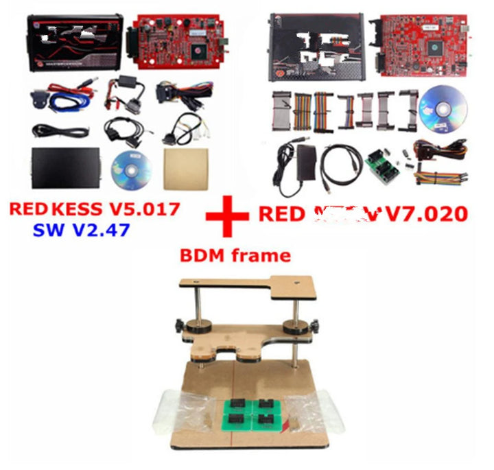 Top Online 2.80 EU Red KESS V5.017 No Token KTAG V7.020 2.25 Ktag 4 LED ECU Master Programmer Tool OBD2 Manager Kit BDM Frame