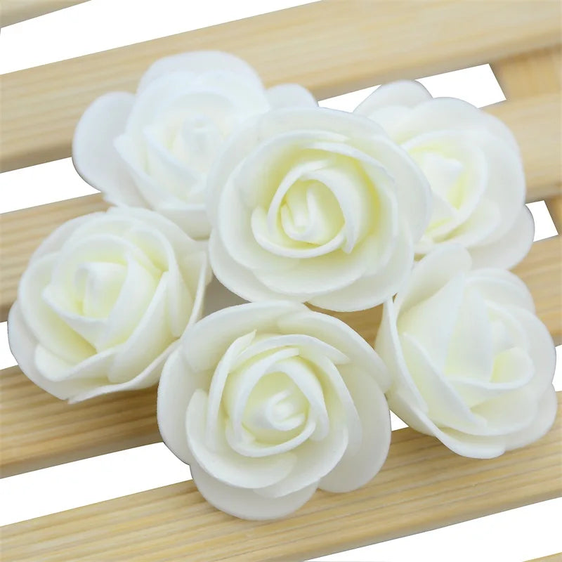 Mini Foam Rose Flower Heads