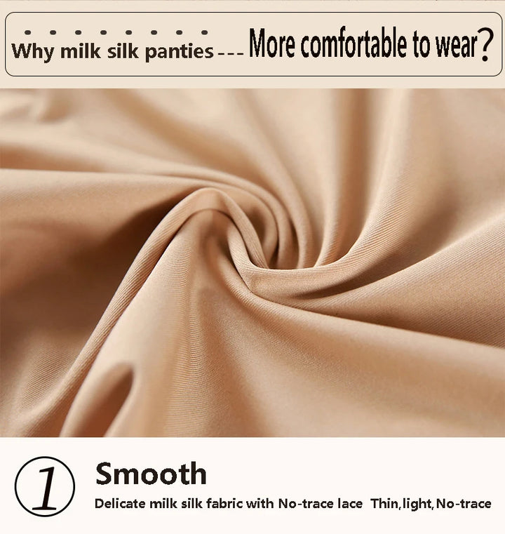 2025 Newest High Waist Lace Plus Size Panties Women Milk Silk Big Size Briefs Intimates Female Underwear Black Pink 2XL 3XL 4XL