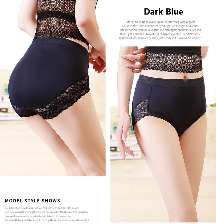 2025 Newest High Waist Lace Plus Size Panties Women Milk Silk Big Size Briefs Intimates Female Underwear Black Pink 2XL 3XL 4XL