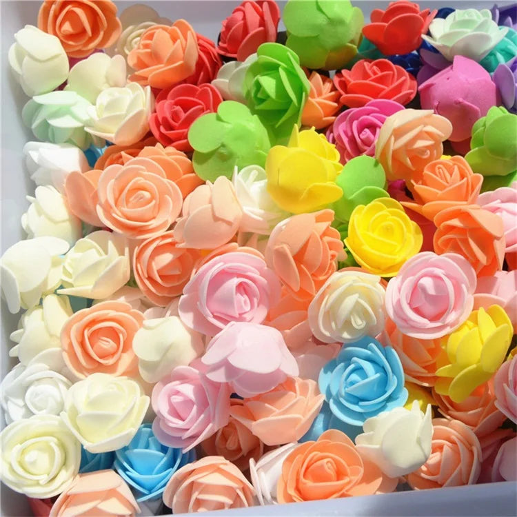 Mini Foam Rose Flower Heads