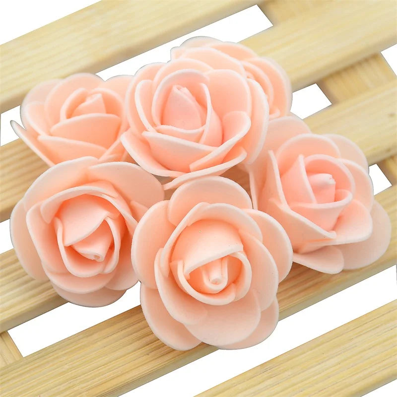 Mini Foam Rose Flower Heads